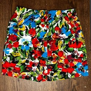 Lush Charms Race Multi Floral Print Mini Skirt - Size Medium